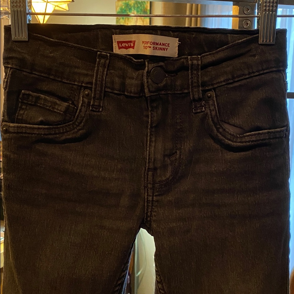 Levi's 510 Skinny Fit Performance Black Jeans - Size 8 Youth (Y400)